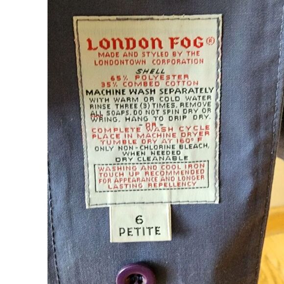 Vintage London Fog Maincoats Light Purple Trench Coat Size 6P - Picture 6 of 12